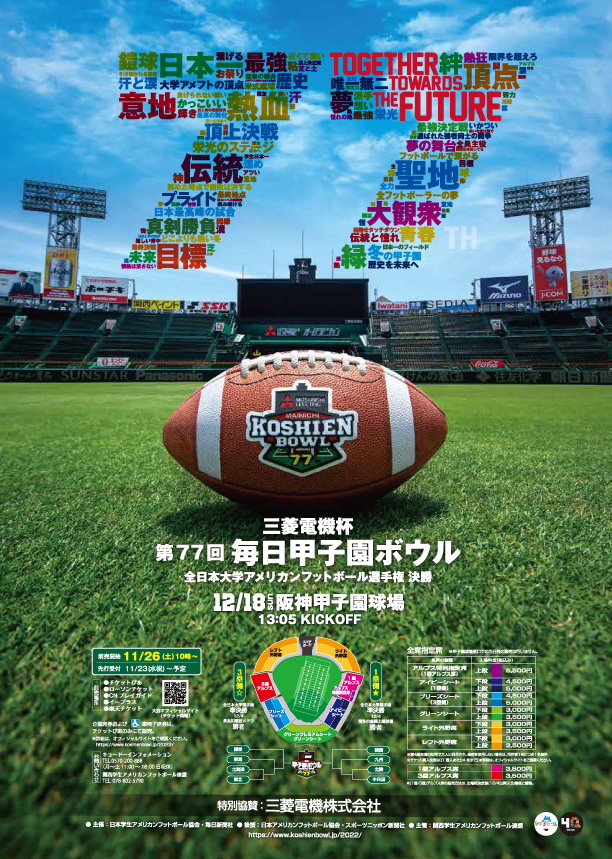 全日本大学アメリカンフットボール選手権決勝戦 三菱電機杯 第77回毎日